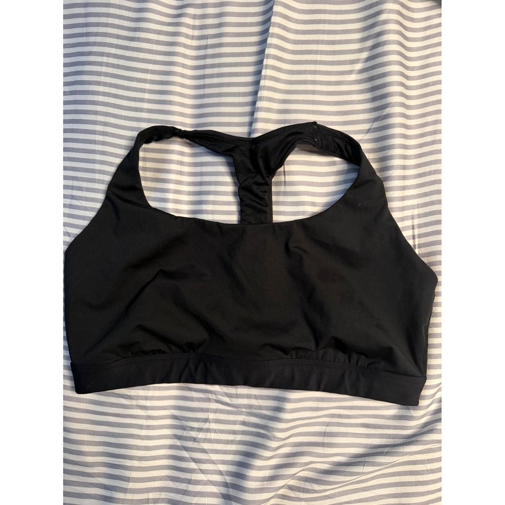 All in Motion Womens Black Racerback Sports Bra XL Solid Activewear Support